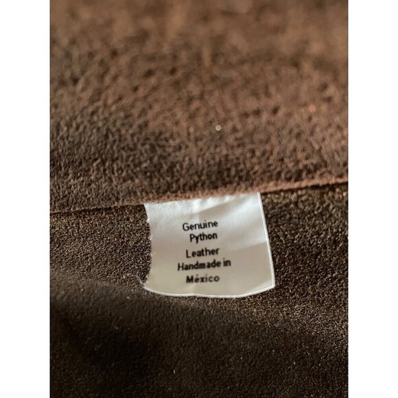 Lucchese Python Tote Bag Brown Exotic Leather Suede Lining Reptile Western Snake - Picture 12 of 13